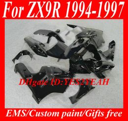 Fairing body kit for KAWASAKI Ninja ZX9R 94 95 96 97 Bodywork ZX 9R 1994 1996 1997 black Fairings set+gifts KG22