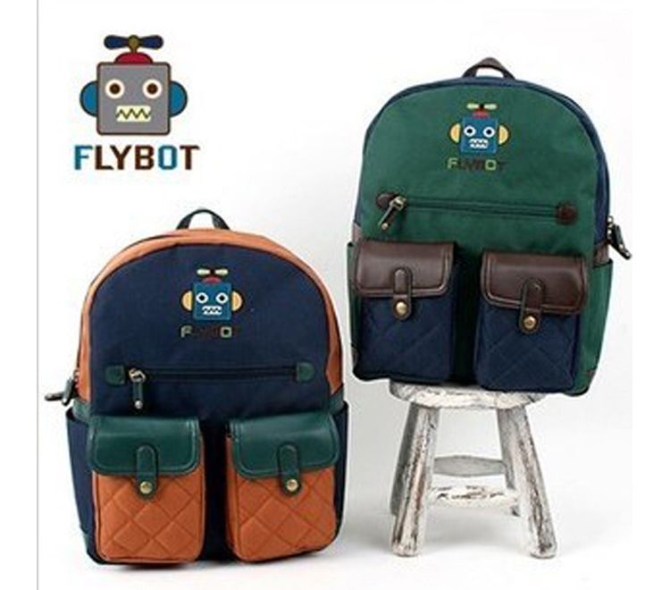 Korean Style Fashion Leather School Bag Children Backpacks Kids Boys
