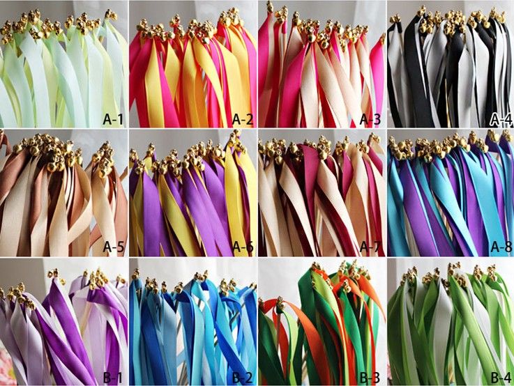 2019 Nya bröllopsgäster Rribbon Wish Wands med Bells Wedding Fairy Wand Magic Wand Lawn Wedding Essentials For Party Decoration S8285928
