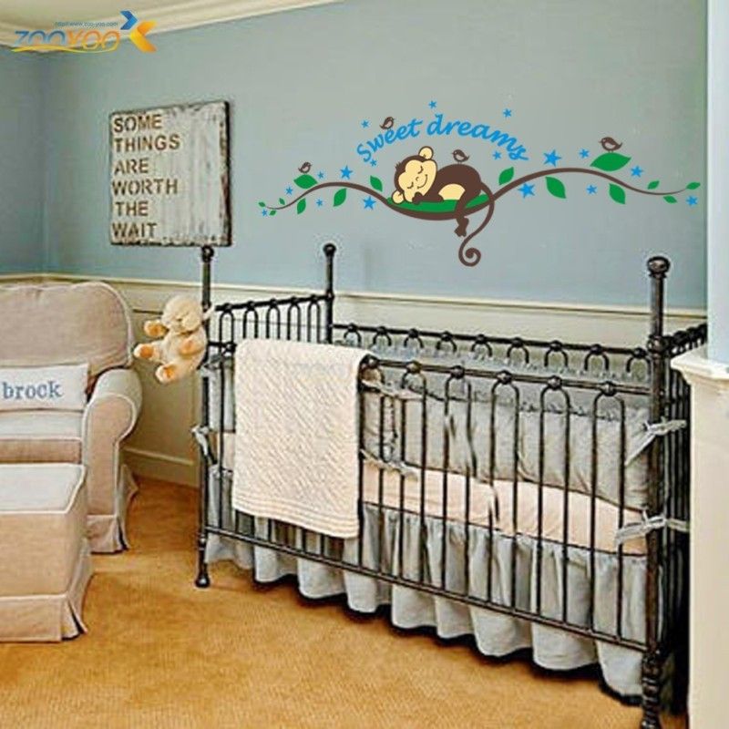 monkey sweet dreams branch decal art diy home decor wall sticker