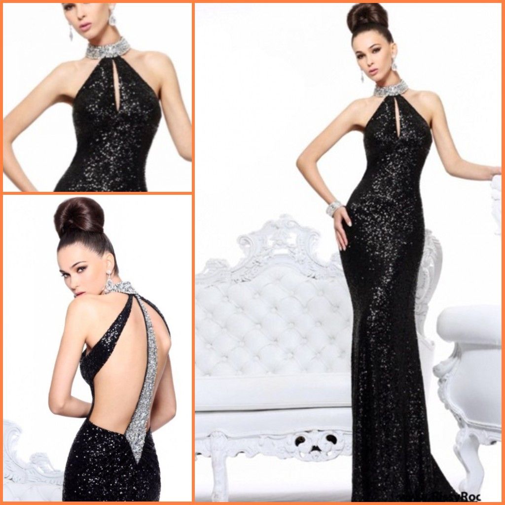 2013 Hot Recommend Black Sexy High Collar Sheath Prom Dresses Floor ...