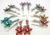 6 cm włosów klipy Hairgrips Barrettes Rhinestone Hair Clip Class Clamps Gift Mieszane 125 sztuk / partia # 3031