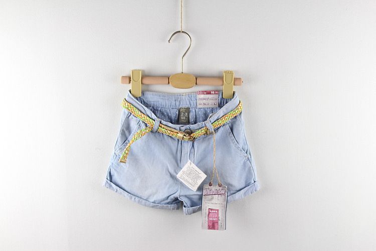 Children's Girls Wash Blue Denim Short Pants Baby Girl Fashion Casual