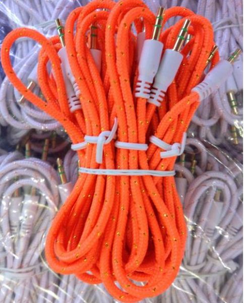 

3.5mm Jack M/M Stereo Audio fabric woven nylon AUX Cable Cord For iPhone iPod