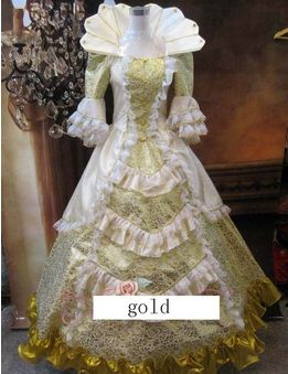 Envío gratis de lujo Medieval Renacimiento Vestido de reina vampiro Traje Victoriano Gótico Lol / Marie Antonieta / guerra civil / Colonial Belle Ball