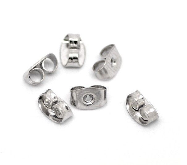1000 Tone Earring Bullet Plug Stoppers Ear Post Nuts Earring Making Backs ONLY