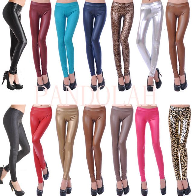 colored leather pants