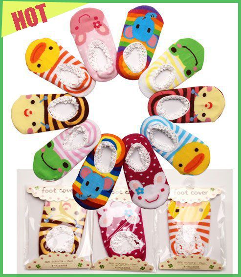 Mix 10styles Nissen Cute non-slip baby cartoon boat socks boy girl cotton floor socks skidproof socks,infant kids toddle socks 9-15cm