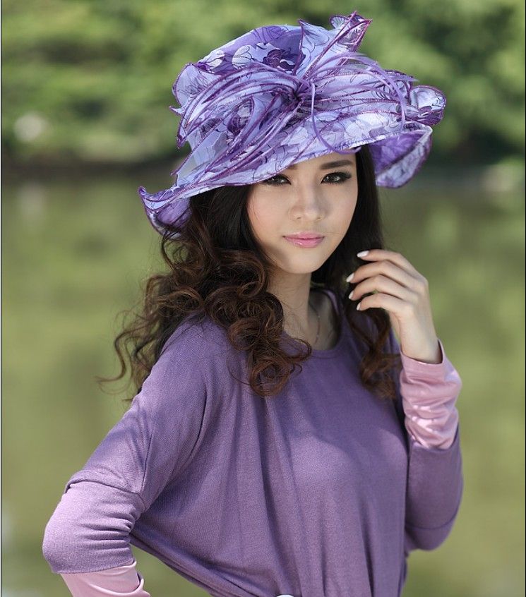 Women Winter Dress Hat For Church Chapeau Hat Millinery Women Organza