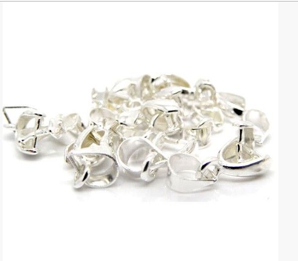 hot silver plated pinch clip bail beads findings 15x5 6mm jewelry findings components diy