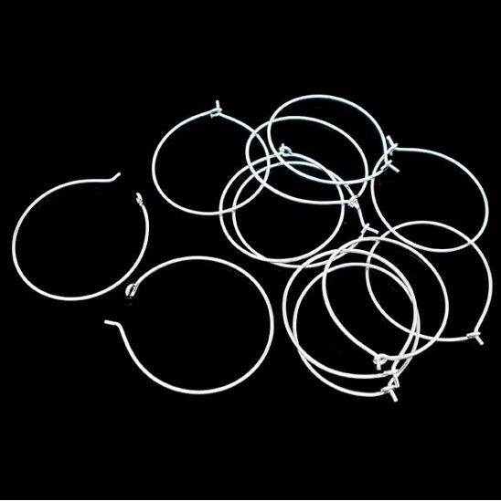 Mikrofon Silber plattiert Weinglasbrand Draht Hoops 25mm Schmuck DIY Schmuck Befunde Komponenten 1008884