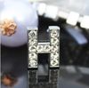 50pcs / mycket 10mm h Full Rhinestones Bling Slide Letter DIY Legering Tillbehör Passar till 10mm Armband Armband Nyckelringar