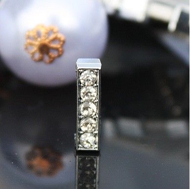 10mm I Full Rhinestones Bling Slide Letter DIY Alloy Charms Fit For 10MM wristband bracelet 0001