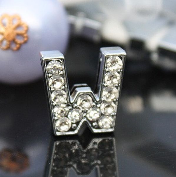 

Оптовая 50 шт. / лот 10 мм W слайд письмо DIY аксессуары алфавит подходит для 10 мм Pet вор