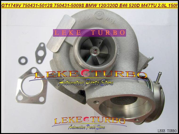 Vente en gros NOUVEAU GT1749V 750431-5012S 750431-5009S 750431 Turbine Turbo Turbocompresseur Pour BMW 120D 320D E46 520D Moteur M47TU 2.0L 150HP