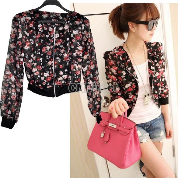 floral short jacket