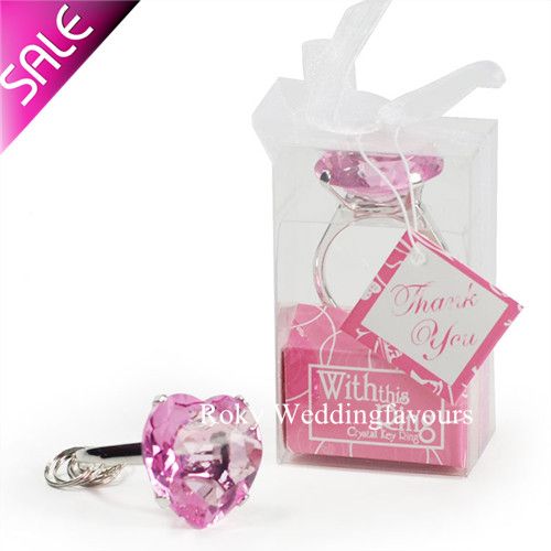 !With This Ring Engagement Ring Keychain Favors,Heart Shape Diamond