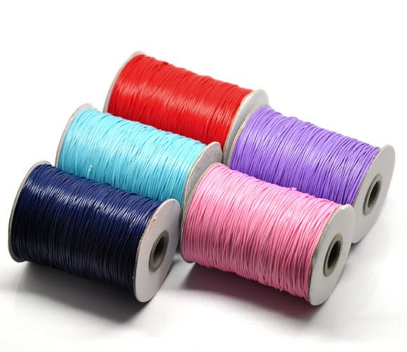 Jlb 1mm 5Rolls (180m / Roll) Partihandel Mody Smycken Vackningar Blandad Färg Vaxad bomullsledningar Fit Halsband Armband DIY Materials Tillbehör