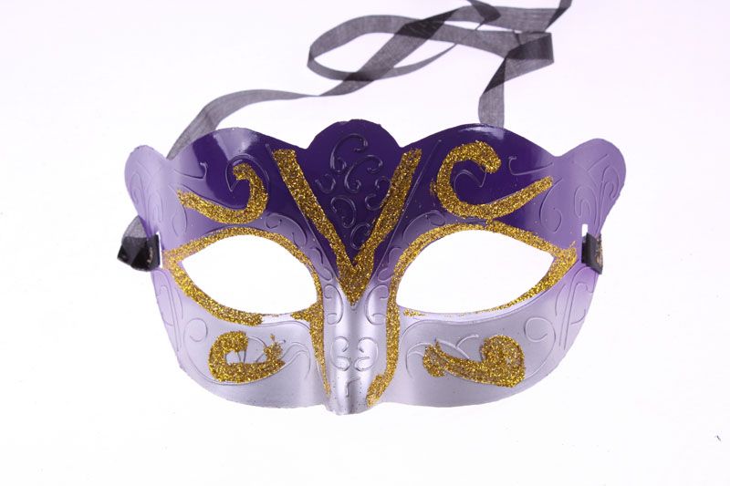 Promotion Vendre un masque de fête avec masque à paillettes dorés Vénitien unisexe Sparkle Masquerade Venetian Mask Mardi Gras Masques Masquerade H3502017