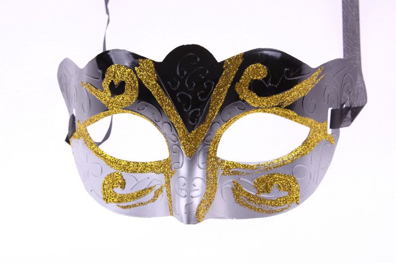 Kampanj Säljer Party Mask med Gold Glitter Mask Venetian Unisex Sparkle Masquerade Venetian Mask Mardi Gras Masker Masquerade H3502017
