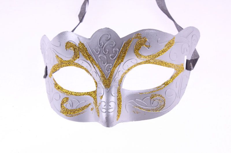 Kampanj Säljer Party Mask med Gold Glitter Mask Venetian Unisex Sparkle Masquerade Venetian Mask Mardi Gras Masker Masquerade H3502017