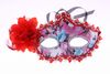 Kvinnor Sexiga Hallowmas Venetian Mask Masquerade Masker med Lace Flower Feather Eyeliner och Rhinestone Mask för Dance Party Mask