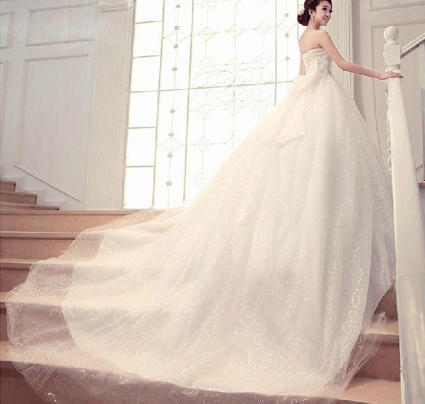 New Sexy Sweetheart Beading Lace up Cathedral Train Wedding dress/Ball Gown Wedding Dresses