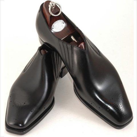 

Men Dress shoes Custom Handmade Men shoes Slip-on shoes Genuine calf Leather Color Black punched design HD-146, Umber