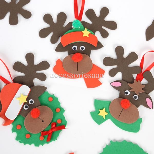 Handmade Foam Christmas Reindeer Hanger Craft Kits,Diy 