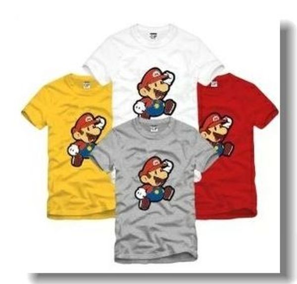 

Free shipping Retail Tee new sale popular summer kids t shirt For 90-150cm height children super mario printed T-shirt 6 color 100% cotton