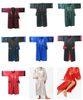 Heren Satin Pyjama Lingerie Nachtkleding Robe Kimono PJ's 10 stks / partij Heet