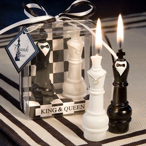 King Queen Chess Piece Candle Favors Centerpieces Wedding