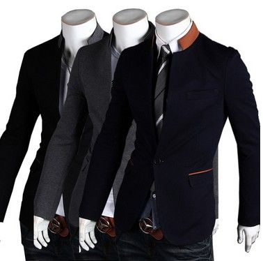 2019 Fashion Leisure Suits Collar Slim Men Suits All Match One Button ...