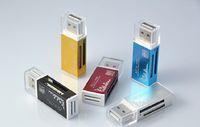 Красочный микро-SD TF кард-ридер USB 2.0 устройство чтения карт памяти все в одном читателе