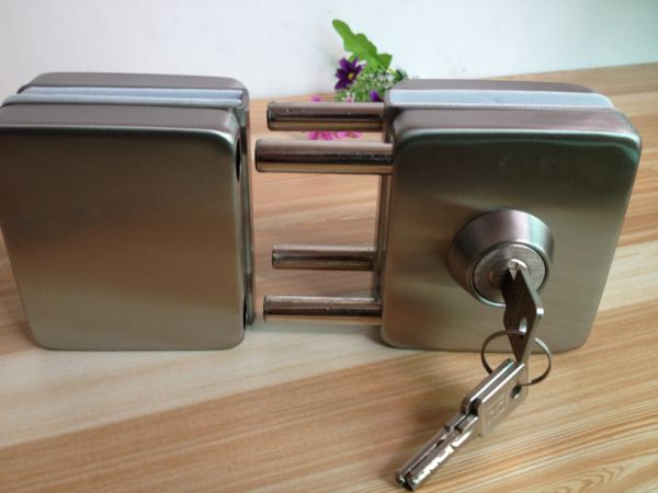 2019 Silver Tone Alloy Double Bolt Push Sliding Door Lock W Keys