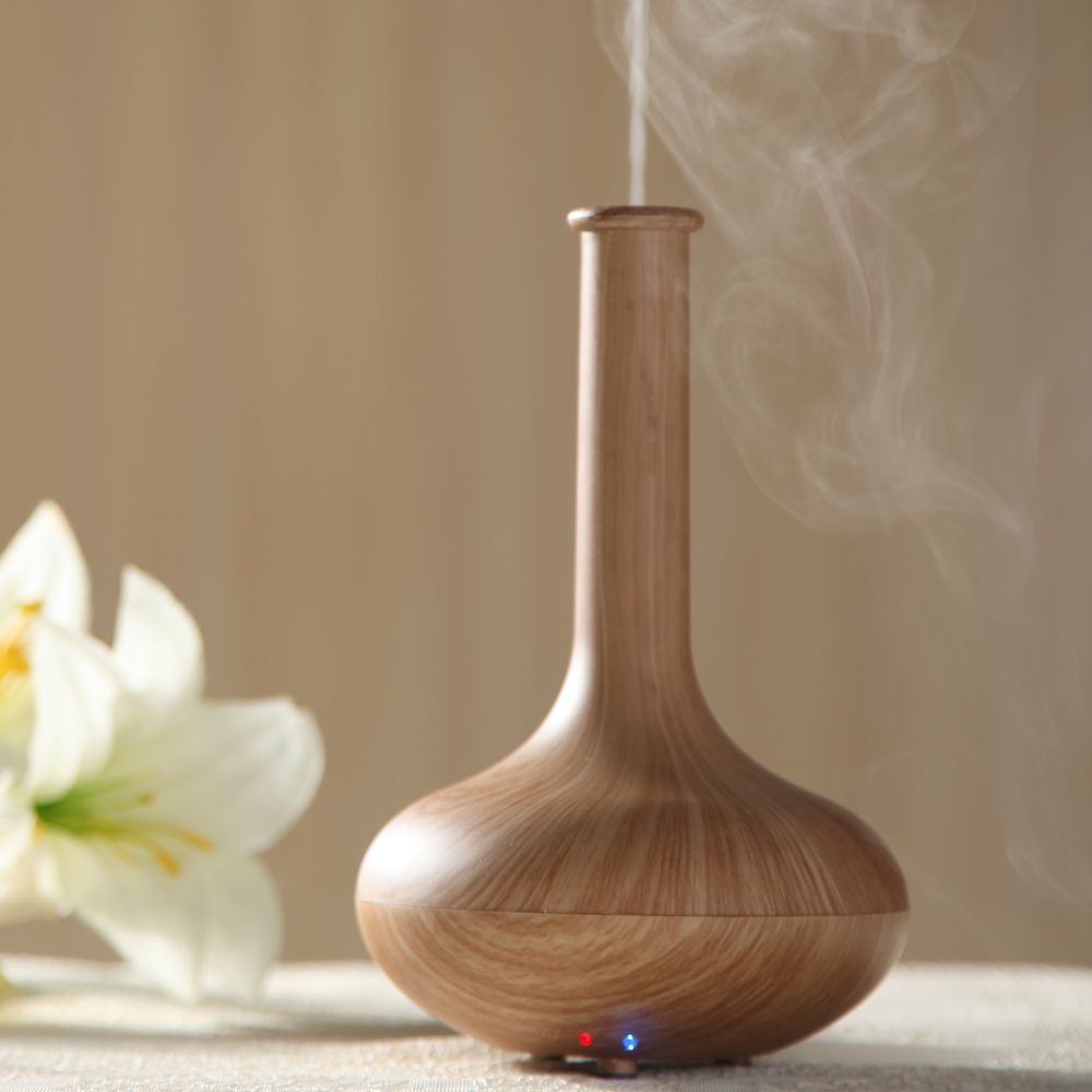 2019 New Aroma Diffuser +160ML Woodgrain Vase Shaped