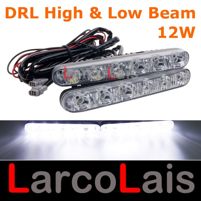 2x6 LED 12 Watt High Abblendlicht Auto Lkw DRL Tagfahrlicht Tag Fahren Nebel Universal Licht 2 * 6 Weiß