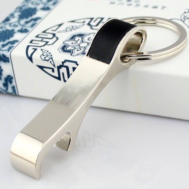 Leather Beer Bottle Opener Keychain Key Chain Ring Keyring Key Fob