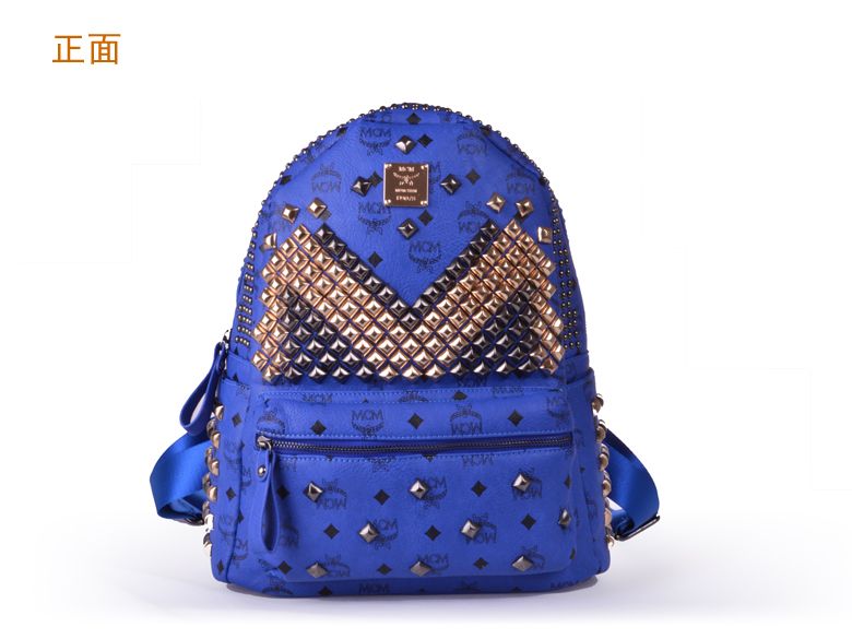 dark blue mcm backpack