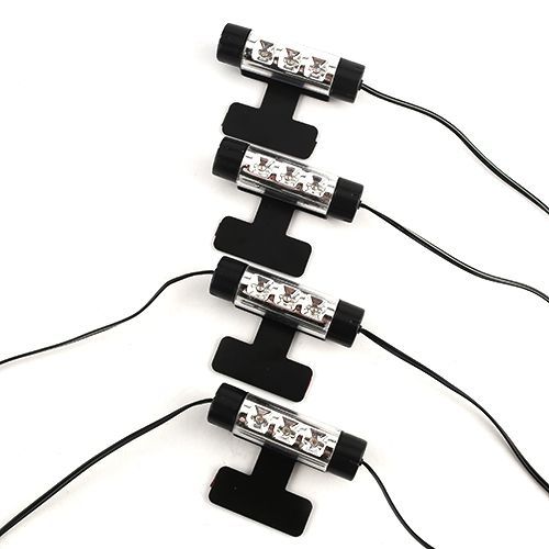 Cool Fashion 4x 3LED Blue Car Charge interior light 4in1 12V Glow Decorative Atmosphere Lamp ,!