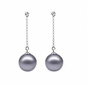 Temperament Long Tassel Pearl Drop Earrings Jewelry Fashion Accessories Pearls pendant type Dangle Chandeliers Earrings white grey coffee