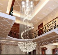 Nimi111 Dia 40/60/80 / 100cm Cristal Lampes Lustre Penthouse En Spirale Escalier Villa Salon Luminaires Rampes Suspendues