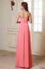 Meest goedkoopste een lijn strapless vloerlengte watermeloen chiffon strand prom jurken koraal roze avondjurken kralen kristal lang pr7830826