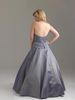 Aline strapless beaded plus size corset back evening prom dresses gowns elastic satin9309617