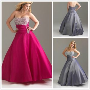 Uma linha strapless frisada plus size espartilho de volta à noite vestidos de baile vestidos de cetim elástico