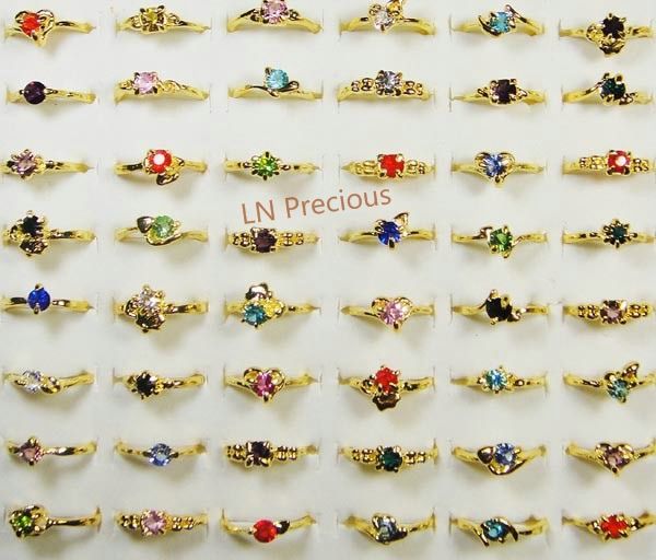 Fashion Mix Lots Classic Fashion Rhinestone Gold Plated Rings For Women and Girls Cheap Whole Jewelry lots LR119 Free Shipping