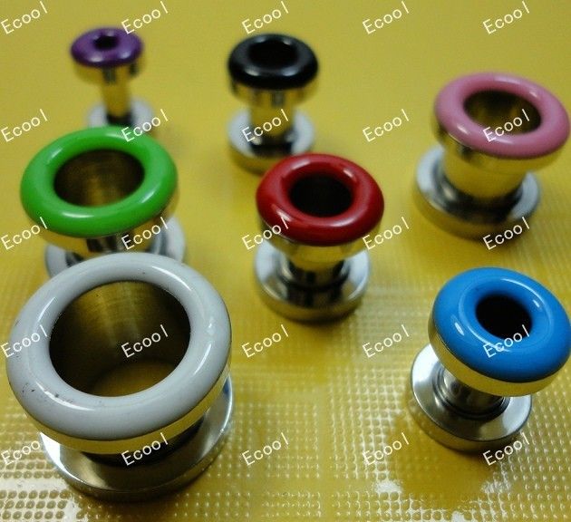 Wholesale jewelry lots pretty Stainless Steel silver Ear Tunnel Plug Kit Stretcher Flesh Expander LR322 free shipping