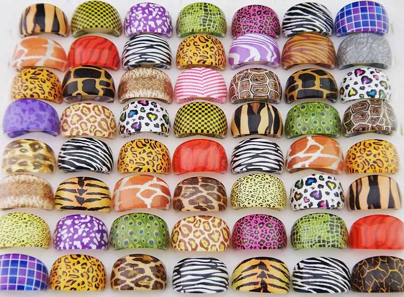 

G New wholesale jewelry mixed lots 100pcs womens Fashion pattern lovely resin rings free shipping LR411