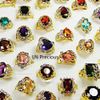 Fashion Classic Rhinestone Zirconia Gold Plated Finger Rings for Women Whole Bulk Jewelry Lot LR078 Free Shipping