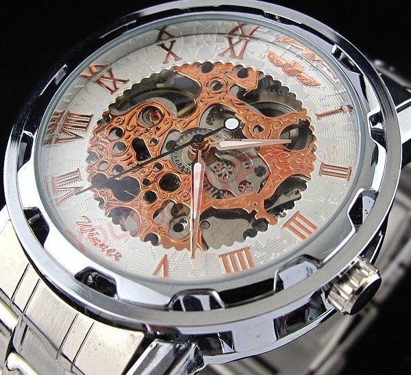 2021 New Winner Fashion & Luxury Clock Mechanical Classic Skeleton Design Military Men's Business Steel Hand Watch